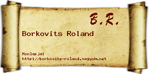 Borkovits Roland névjegykártya
