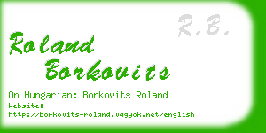 roland borkovits business card